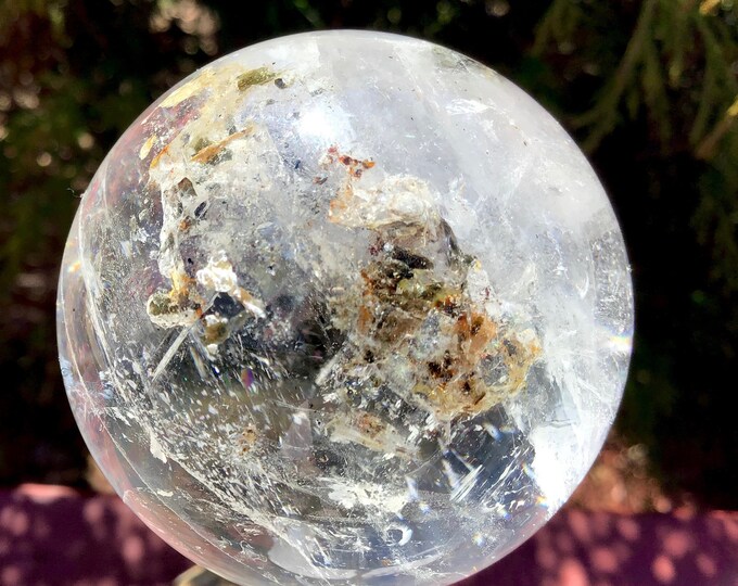 Ultra Clear Quartz Crystal Ball ~ 7 oz. ~ 1 1/2" Wide Translucent Sphere ~ Beautiful Reiki, Altar, Feng Shui Display Elegant Show Piece