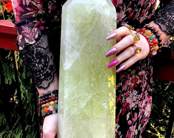 Citrine Crystal Generator ~ Large 17 Lb. 13 oz. ~ 16" Tall ~ Bright Sunshine Yellow Tower ~ Sparkling Inclusions ~ Fast & Free Shipping