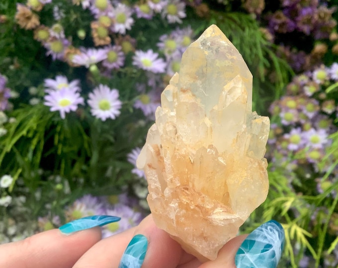 Golden Healer Elestial Clear Quartz Crystal ~ 2.5 oz. ~ 2 1/2" Long ~ Meditation, Handheld Size ~ Sparkling Inclusions ~ Fast, Free Shipping