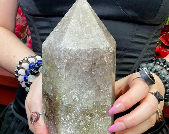 Citrine Crystal Generator ~ 3 Lb. 11 oz. ~ 7" Tall ~ Sparkling Smokey Inclusions ~ Colorful Rainbow Phantoms ~ Fast & Free Shipping, U.S.A ~