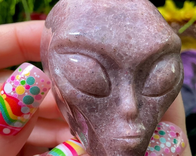 Strawberry Quartz Crystal Mini Skull ~ 5 oz. ~ 2" Long ~ Sparkling Deep Pink and Red Colors ~ Expertly Hand-Carved Display Sculpture