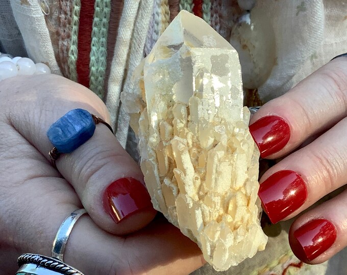 Golden Healer Elestial Quartz Crystal ~ 4.2 oz. ~ 2 1/2" Long ~ Natural Tibetan Crystal ~ Meditation, Handheld Size ~ Fast & Free Shipping ~