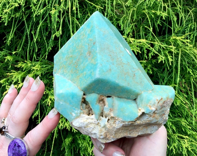 Amazonite Crystal Cluster ~ 3 Lb. 11 oz. ~ 5" Tall ~ Mined In Ethiopia ~ Beautiful Natural Mineral Specimen ~ Fast & Free Shipping, U.S.A. ~