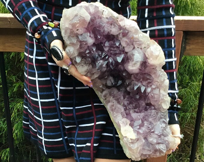 Amethyst Crystal Cluster ~ Large 37 Lb. ~ 16" Long ~ Gorgeous Display ~ Beautiful Purple Quartz Points ~ Massive Specimen ~ Feng Shui, Reiki