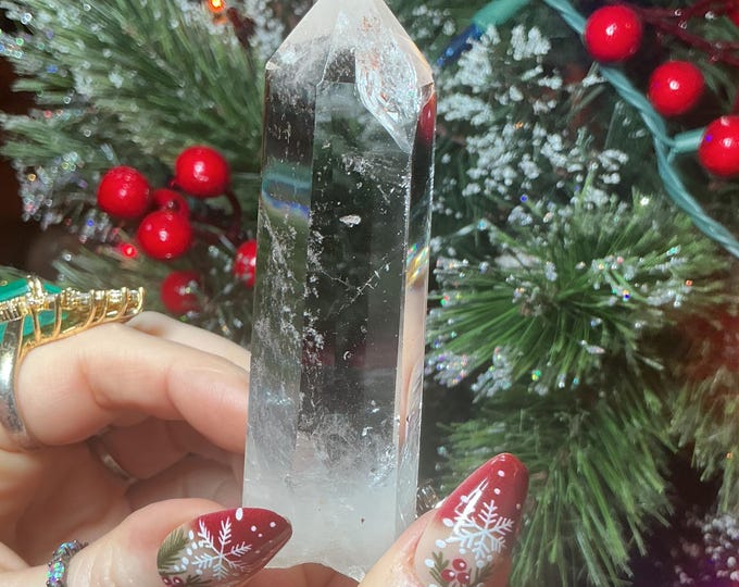 Himalayan Clear Quartz Crystal Point, 3.4 oz. ~ 4" Long ~ High Altitude Healing Wand