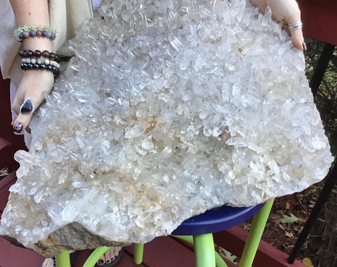 MASSIVE Clear Quartz Crystal Cluster ~ 66 Lb.~ 18" Long ~ 17" Wide ~ Sparkling Water Clear Points ~ Mined in U.S.A ~ Tariff Free, Ships Fast
