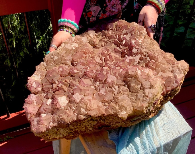 Purple Fluorite Crystal Cluster ~ Large 113 lb. ~ 19" Long ~ Natural Matrix ~ Massive Crystal Formation ~ Fast & Free Shipping