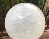 55 Lb. Large Clear Quartz Crystal Ball 8 quot Wide Polished Sphere Beautiful Display Reiki Feng Shui Stunning, Elegant Show Piece