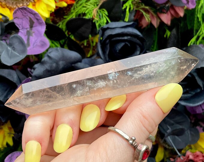 Clear Fluorite Double Terminated Wand ~ Large 2.6 oz. ~ 4" Long ~ Clear, Green, Purple ~ Fast & Free Shipping, USA + Global Shipping
