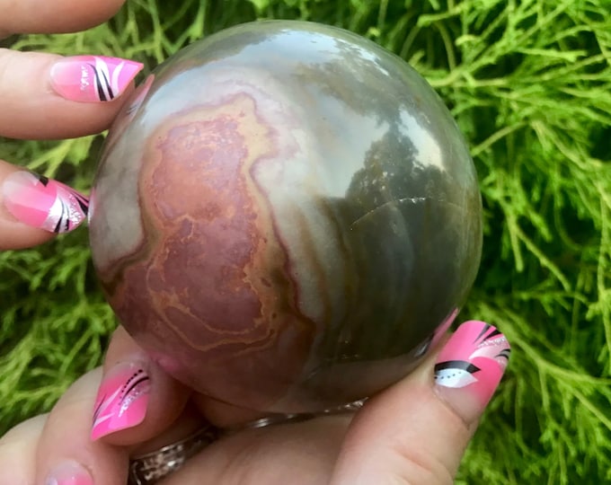 Polychrome Jasper Crystal Ball ~ 12.8 oz. ~ 2 1/2" Polished Sphere ~ Breathtaking Colorful Pastel Colors ~ Fast & Free Shipping + Gift Wrap