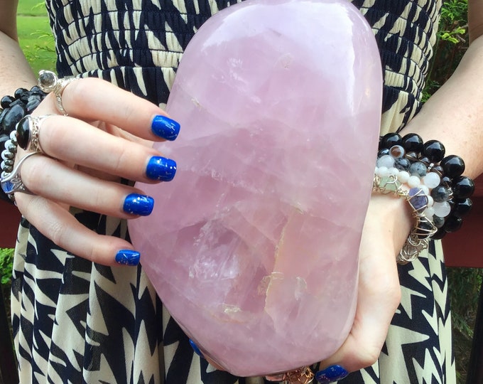 Rose Quartz Crystal Freeform ~ Large 6 Lb. 6 oz. ~ 7" Tall ~ Heart Chakra, Altar Display, Love Stone, Pink Home Decor ~ Fast & Free Shipping