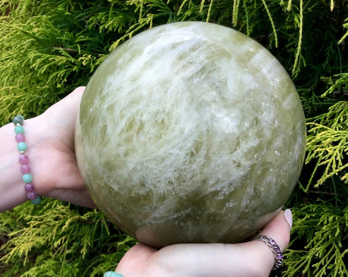 Citrine Quartz Deep Golden Banded Large 11 lb. Crystal Ball ~ 6" Wide ~ Sparkling Gold Inclusions ~ Big Polished Sphere ~ Fast Free Shipping