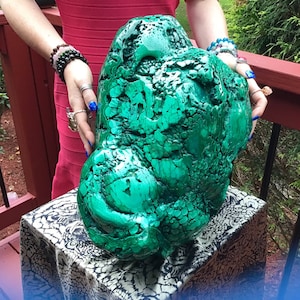 Massive 80 lb. Malachite Free Form Crystal ~ 15&quot; Long ~ Beautiful Green Mineral Specimen, Swirling Bullseye Patterns ~ Free Shipping, USA