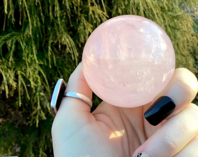 Rose Quartz Crystal Ball ~ 8.6 oz. ~ 1 1/2" Wide ~ Polished Sparkling Pink Sphere ~ Beautiful Reiki Altar Display ~ Fast & Free Shipping