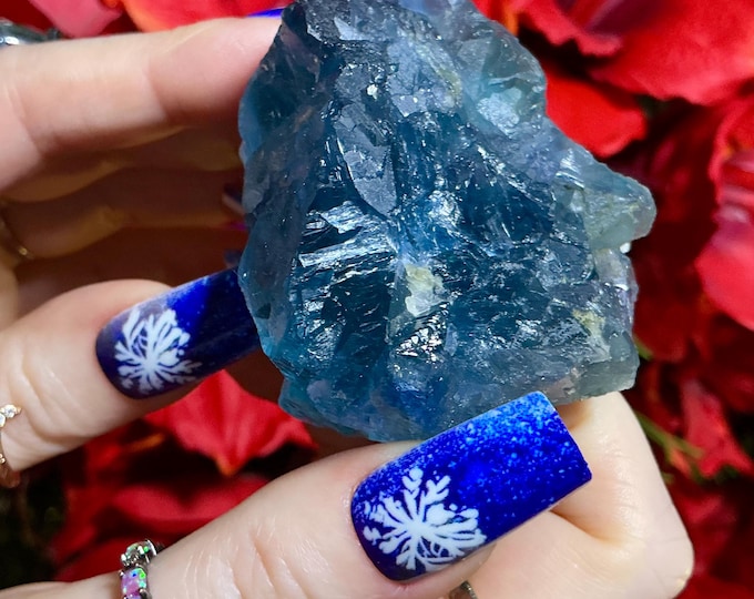 Blue Fluorite Crystal Cluster ~ 6 oz. ~ 2 1/2" Long ~Translucent Cubic Formation