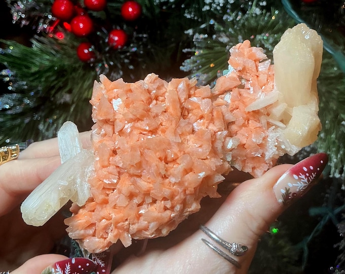 Heulandite and Stilbite Crystal Cluster ~ 3.8 oz. ~ 4" Long ~ Rare Mineral Combination