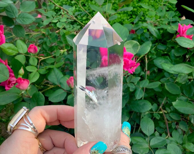 High Altitude Himalayan Clear Quartz Crystal Wand ~ Large 13 oz. ~ 6” Long ~ Museum Quality, Sparkling Inclusions ~ Fast & Free Shipping ~