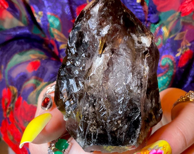 Skeletal Smokey Clear Quartz Brazilian 8 oz. Crystal ~ 3" Tall ~ Natural Transparent Point ~ Spectacular Sparkling Inclusions