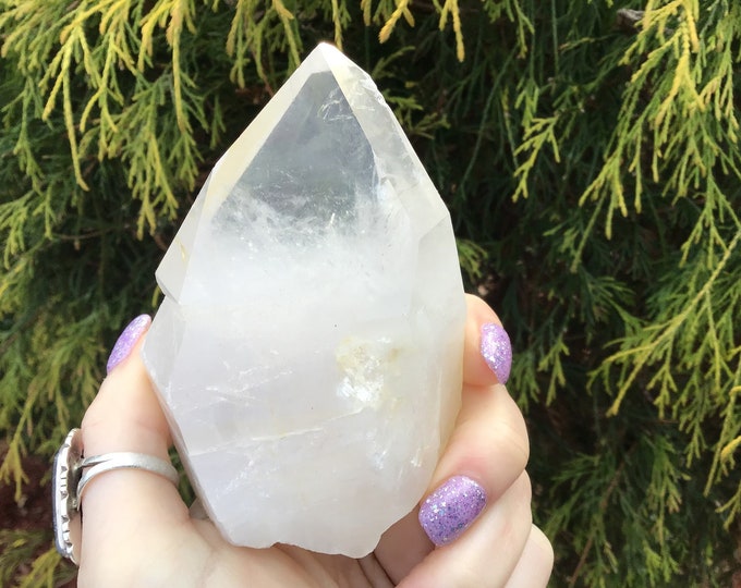 Clear Quartz Crystal Point ~ 10 oz. ~ 3 1/2" Long ~ Altar, Display, Home Decor ~ Fast & Free Shipping, USA + Global Shipping ~