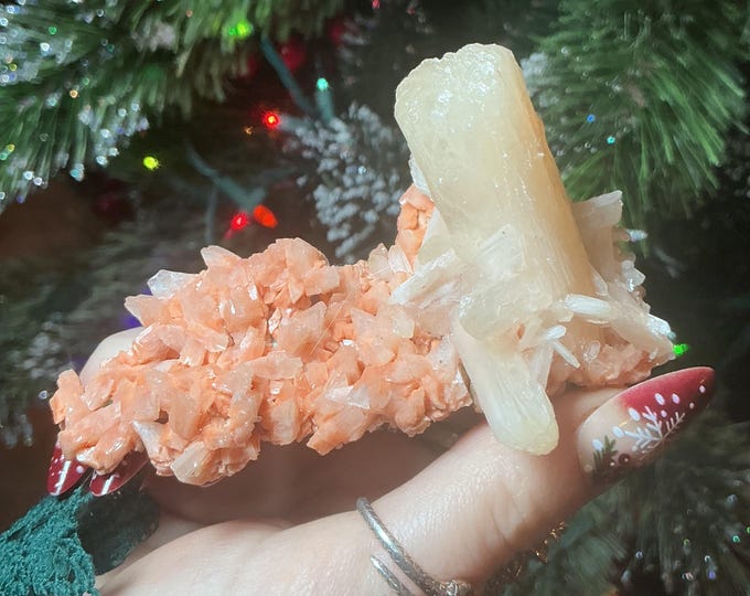 Heulandite and Stilbite Crystal Cluster ~ 2 oz. ~ 3 1/2" Long ~ Rare Mineral Combination