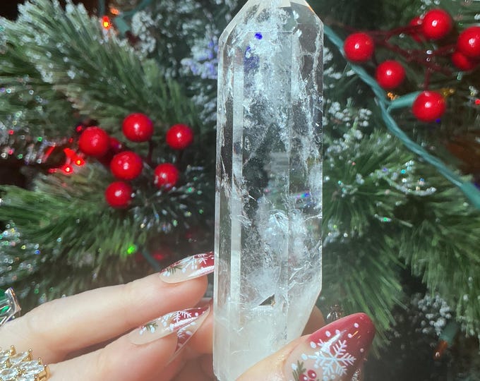 Himalayan Clear Quartz Crystal Point, 3.4 oz. ~ 4" Long ~ High Altitude Healing Wand