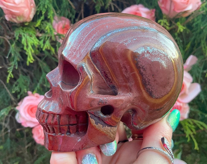 Tiger's Eye Skull Large 1 Lb. 11 oz. Crystal ~ 4" Long One-of-a-Kind Carving