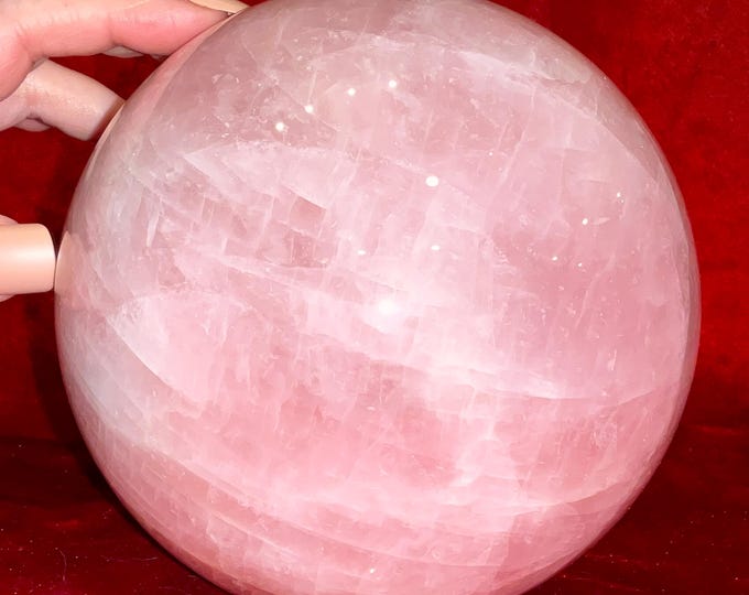 Rose Quartz Large 6 Lb. 13 oz. Crystal Ball: 5" Wide ~ Polished Pink Sphere, Reiki Altar Decor