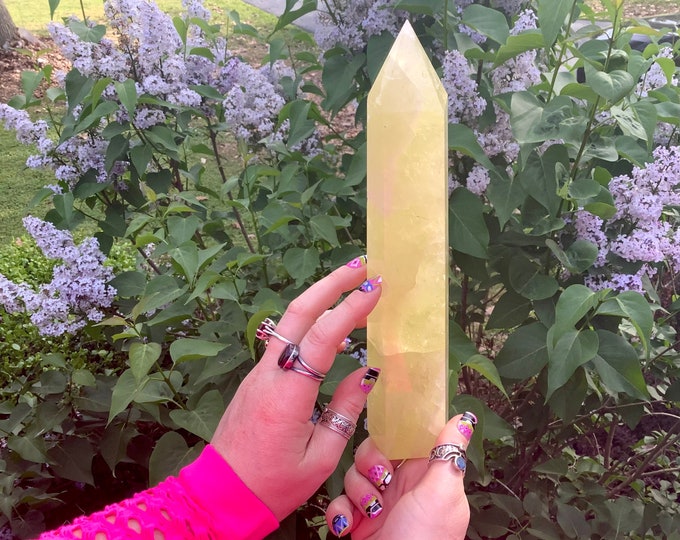Citrine Crystal Generator ~ Large 2 Lb. ~ 10" Tall Tower ~ Natural Polished Display Crystal ~ Fast & Free Shipping from U.S.A ~ Tariff Free