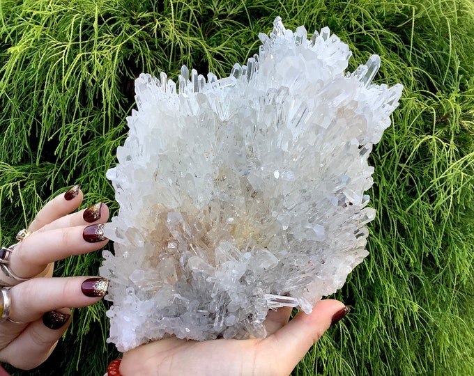 Ultra Clear Columbian Quartz Crystal Cluster ~ Large 3 Lb. 10 oz. ~ 9" Long ~ High Luster, Dazzling Points  Fast & Free Shipping + Gift Wrap
