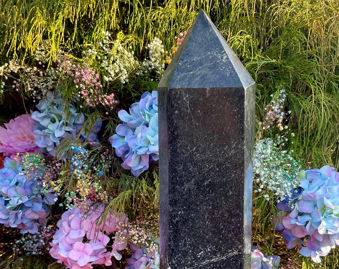 Black & Green Tourmaline Crystal Generator ~ Large 16 Lb. 10 oz. ~ 16" Tall Tower ~ Museum Quality ~ Fast Free Shipping