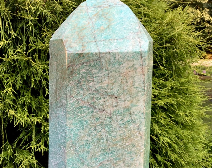 Amazonite Crystal Generator ~ Large 15 Lb. 10 oz. ~ 12" Tall ~ Natural Polished Point ~ Beautiful Mineral Specimen ~ Fast Shipping