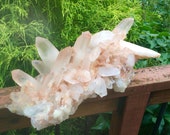 30 LBS Huge Ancient Lemurian Frosted Pink Quartz Cluster Entryway Crystal, Feng Shui, Zen, Yoga, Reiki, Meditation, Centerpiece, Decor