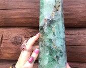 7 LB Rainbow Green Angel Feather Fluorite Generator, Pillar, Tower, Great Sparkle Golden Healer, Black Phantom, Red Silver Inclusions