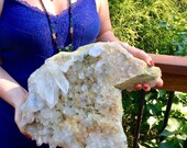 22 LBS 6.6 oz Massive Golden Healer Quartz Crystal Gorgeous Display Cluster Feng Shui Centerpiece Gods Art Entryway Meditation