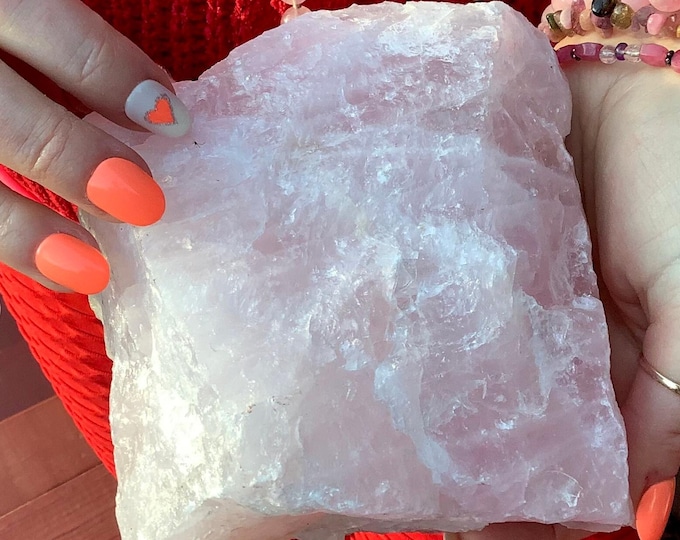 CLEARANCE! ~ Rose Quartz Crystal ~ Large 2 lb. 12 oz. ~ 5" Tall ~ Natural Pink Unpolished Specimen ~ Crystal Goddess 888 Collection