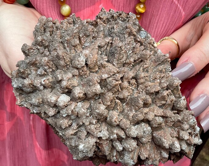 Cave Calcite Crystal Cluster ~ Large 1 Lb. 5 oz. ~ 5" Long ~ Natural Mineral Specimen on Matrix ~ Sparkling Points ~ Fast & Free Shipping