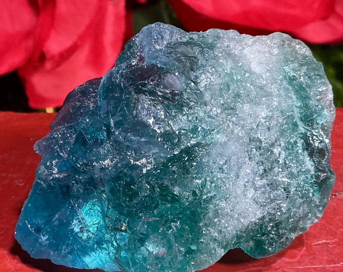 Blue Fluorite Crystal Cluster ~ 5 oz. ~ 3" Long ~Translucent Cubic Formation
