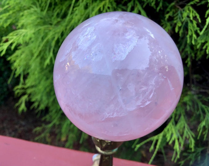 Rose Quartz Crystal Ball ~ 15 oz. ~ 2 1/2" Wide ~ Pink Sphere ~ Beautifully Polished Gorgeous Altar Reiki Display ~ Fast & Fast Shipping