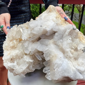 Massive Clear Quartz Crystal Cluster ~ Large 53 lb. ~ 12&quot; Tall ~ Huge Entryway Centerpiece ~ Zen Yoga Meditation Display ~ Fast Shipping