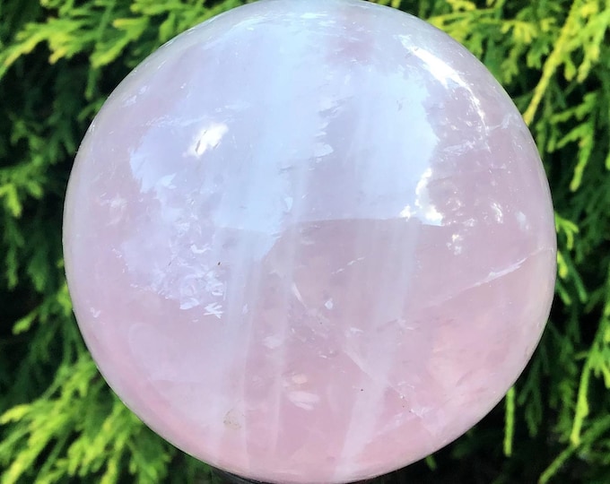 Rose Quartz Crystal Ball ~ 11.8 oz. ~ 2" Wide ~ Sparkling Inclusions, Heart Chakra, Love, Gift ~ Fast & Free Shipping, USA + Global Shipping