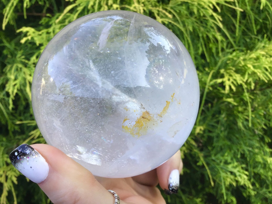 Crystal Ball Clear Quartz Large 1 Lb. 6 Oz. Polished Sphere Etsy