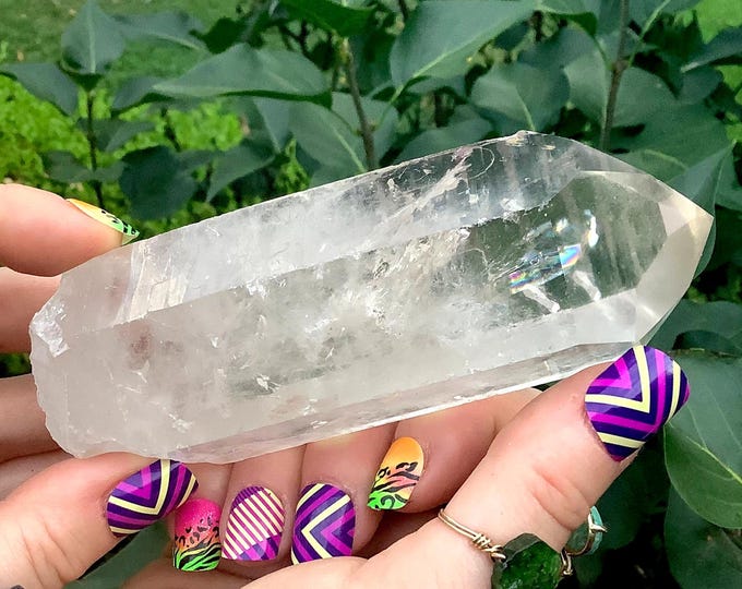 Himalayan Clear Quartz Crystal Wand ~ Large 10 oz. ~ 5" Long ~ Natural Point ~ Sparkling Inclusions