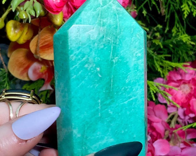 Amazonite Crystal Generator ~ 7 oz. ~ 3 1/2" Tall ~ Natural Polished Point ~ Beautiful Mineral Specimen ~ Free & Fast Shipping from U.S.A. ~