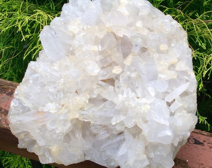 Large Clear Quartz Crystal Cluster ~ 24 Lb. ~ 10" Long ~ Gorgeous Display Cluster ~ Feng Shui ~ Centerpiece Entryway ~ Fast & Free Shipping