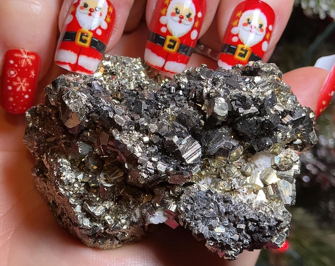 CLEARANCE! ~ Pyrite Crystal Cluster ~ Large 6 oz. ~ 2" Long ~ Super Sparkling Golden Specimen ~ Meditation Stone, Altar Feng Shui
