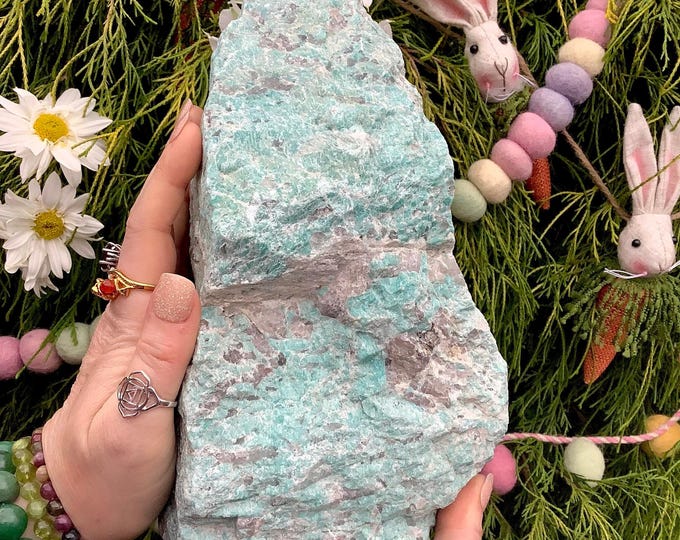 CLEARANCE! ~ Amazonite Freeform Crystal Cluster ~ Large 6 Lb. 4 oz. ~ 11" Long ~ Unpolished Natural Blue Green Mineral Specimen
