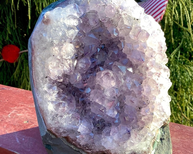 Amethyst Crystal Cluster ~ Large 3 lb. 2 oz. ~ 5" Tall ~ Beautiful Purple Color, Home Decor
