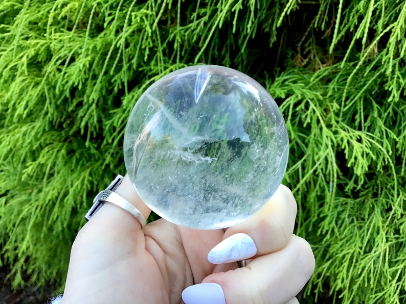 Crystal Ball Clear Quartz Large 9.7 Oz. Sphere 2 Wide Etsy