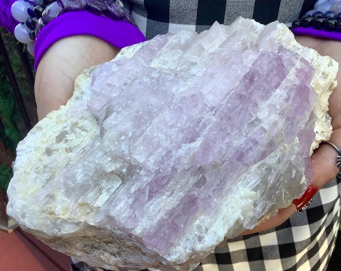 Kunzite Crystal Cluster ~ Large 5 Lb. 6 oz. ~ 6" Tall ~ Natural Albite Matrix ~ Stunning Natural Purple Colors ~ Huge Natural Specimen