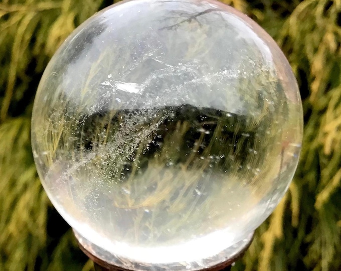 Ultra Clear Quartz Crystal Ball ~ 4.4 oz. ~ 1 1/2" Wide ~ Highest Quality Metaphysical Decor ~ Reiki, Altar Display ~ Fast & Free Shipping ~
